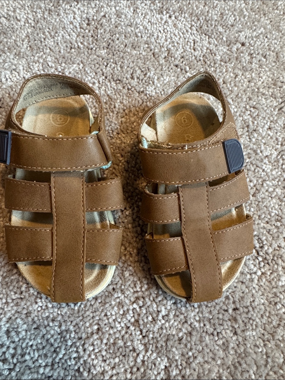 Cat & jack toddler Brown Faux-Leather Fisherman Sandals